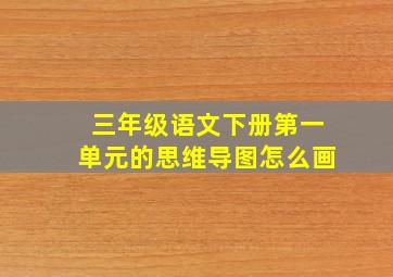 三年级语文下册第一单元的思维导图怎么画