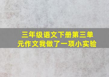 三年级语文下册第三单元作文我做了一项小实验