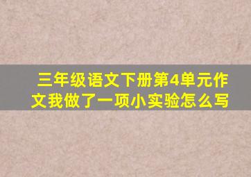 三年级语文下册第4单元作文我做了一项小实验怎么写