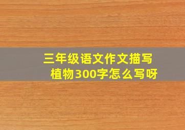 三年级语文作文描写植物300字怎么写呀