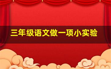 三年级语文做一项小实验