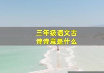 三年级语文古诗诗意是什么