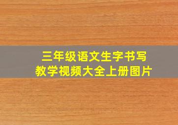 三年级语文生字书写教学视频大全上册图片