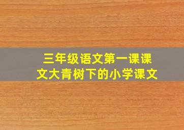 三年级语文第一课课文大青树下的小学课文