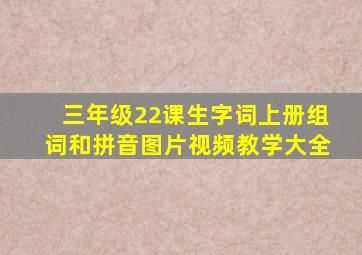 三年级22课生字词上册组词和拼音图片视频教学大全