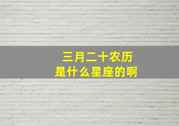 三月二十农历是什么星座的啊