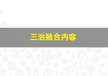 三治融合内容