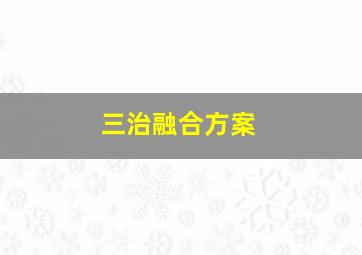 三治融合方案