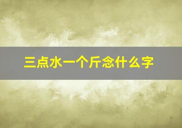 三点水一个斤念什么字