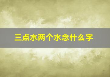 三点水两个水念什么字