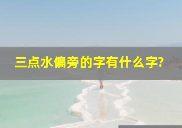 三点水偏旁的字有什么字?