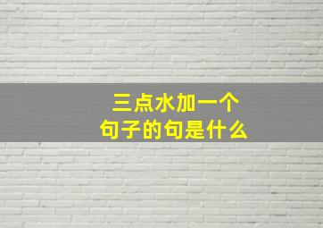 三点水加一个句子的句是什么