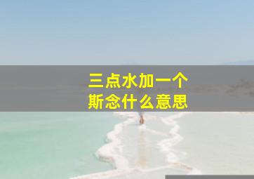 三点水加一个斯念什么意思