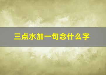 三点水加一句念什么字