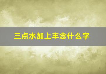 三点水加上丰念什么字