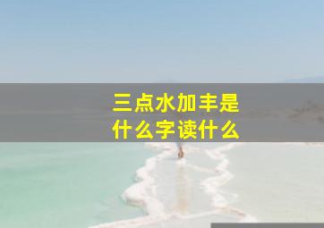 三点水加丰是什么字读什么