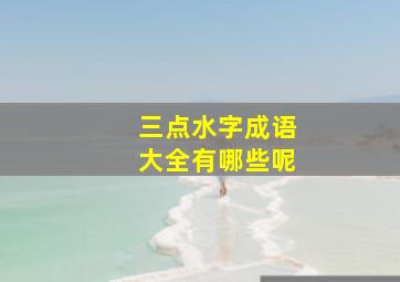 三点水字成语大全有哪些呢