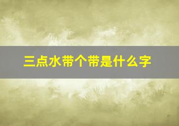 三点水带个带是什么字