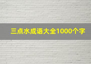 三点水成语大全1000个字