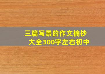 三篇写景的作文摘抄大全300字左右初中