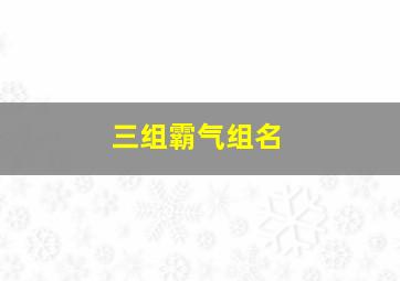 三组霸气组名