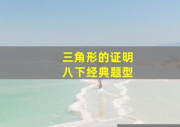 三角形的证明八下经典题型