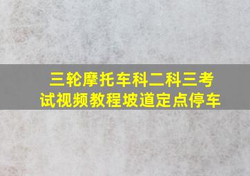 三轮摩托车科二科三考试视频教程坡道定点停车