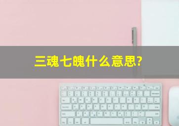 三魂七魄什么意思?