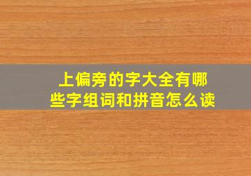 上偏旁的字大全有哪些字组词和拼音怎么读