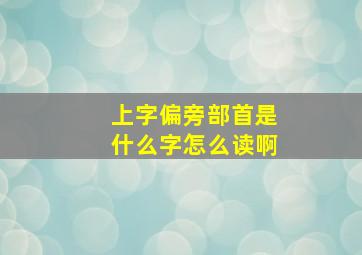 上字偏旁部首是什么字怎么读啊