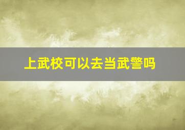 上武校可以去当武警吗