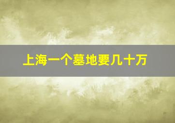 上海一个墓地要几十万