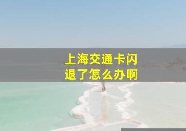 上海交通卡闪退了怎么办啊