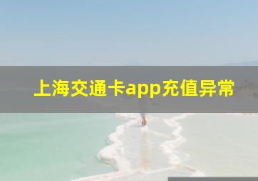 上海交通卡app充值异常