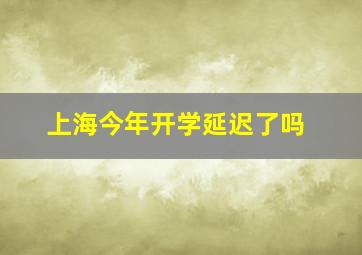 上海今年开学延迟了吗