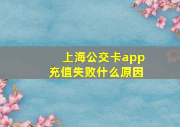 上海公交卡app充值失败什么原因