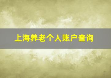 上海养老个人账户查询