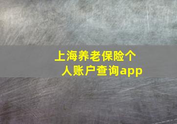 上海养老保险个人账户查询app