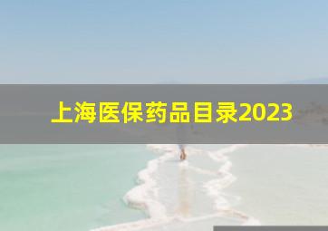 上海医保药品目录2023