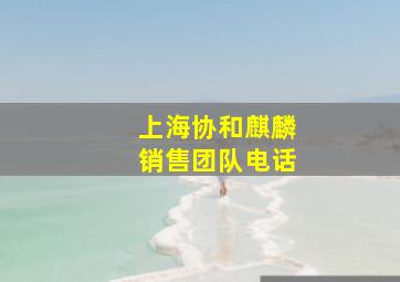 上海协和麒麟销售团队电话