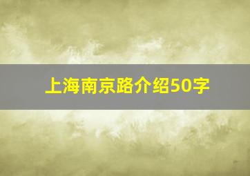 上海南京路介绍50字