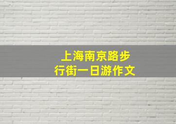 上海南京路步行街一日游作文