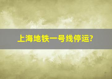 上海地铁一号线停运?