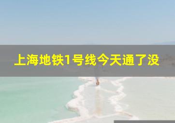 上海地铁1号线今天通了没