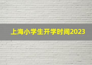 上海小学生开学时间2023