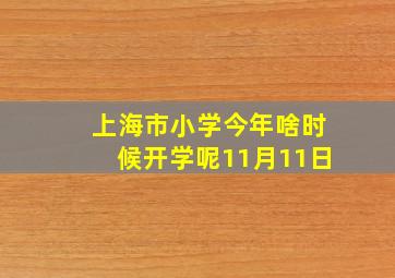 上海市小学今年啥时候开学呢11月11日