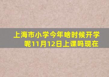 上海市小学今年啥时候开学呢11月12日上课吗现在