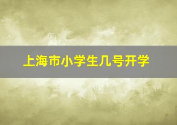 上海市小学生几号开学