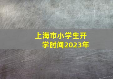 上海市小学生开学时间2023年