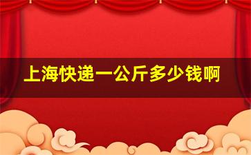 上海快递一公斤多少钱啊